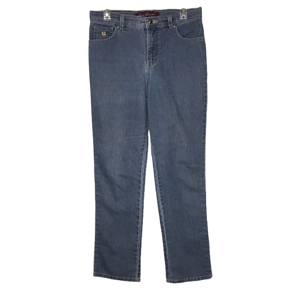 Gloria VANDERBILT - Cotton Straight Leg Medium Wash Denim Jeans - Size 8P Petite
